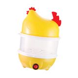 Egg Boiler Machine Egg Steamer with Lid and Measuring Cup 2 Layer Egg Cooker Yellow