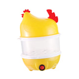 Egg Boiler Machine Egg Steamer with Lid and Measuring Cup 2 Layer Egg Cooker Yellow