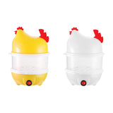 Egg Boiler Machine Egg Steamer with Lid and Measuring Cup 2 Layer Egg Cooker Yellow