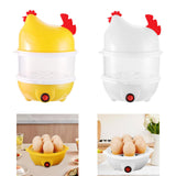 Egg Boiler Machine Egg Steamer with Lid and Measuring Cup 2 Layer Egg Cooker Yellow