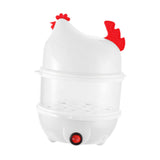 Egg Boiler Machine Egg Steamer with Lid and Measuring Cup 2 Layer Egg Cooker White