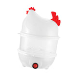 Egg Boiler Machine Egg Steamer with Lid and Measuring Cup 2 Layer Egg Cooker White