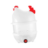 Egg Boiler Machine Egg Steamer with Lid and Measuring Cup 2 Layer Egg Cooker White