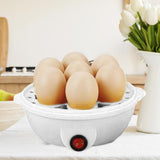 Egg Boiler Machine Egg Steamer with Lid and Measuring Cup 2 Layer Egg Cooker White