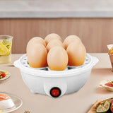 Egg Boiler Machine Egg Steamer with Lid and Measuring Cup 2 Layer Egg Cooker White