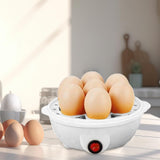 Egg Boiler Machine Egg Steamer with Lid and Measuring Cup 2 Layer Egg Cooker White