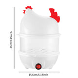 Egg Boiler Machine Egg Steamer with Lid and Measuring Cup 2 Layer Egg Cooker White