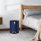 Trash Can with Foot Pedal Simple Dustbin Garbage Bin for Dorm Restroom Lobby Dark Blue