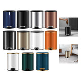 Trash Can with Foot Pedal Simple Dustbin Garbage Bin for Dorm Restroom Lobby Dark Blue