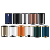 Trash Can with Foot Pedal Simple Dustbin Garbage Bin for Dorm Restroom Lobby Dark Blue