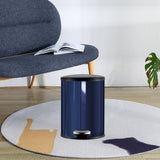 Trash Can with Foot Pedal Simple Dustbin Garbage Bin for Dorm Restroom Lobby Dark Blue