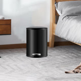 Trash Can with Foot Pedal Simple Dustbin Garbage Bin for Dorm Restroom Lobby Black