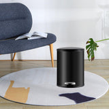 Trash Can with Foot Pedal Simple Dustbin Garbage Bin for Dorm Restroom Lobby Black