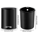 Trash Can with Foot Pedal Simple Dustbin Garbage Bin for Dorm Restroom Lobby Black