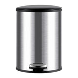 Trash Can with Foot Pedal Simple Dustbin Garbage Bin for Dorm Restroom Lobby Silver