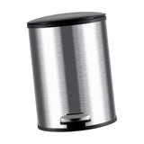 Trash Can with Foot Pedal Simple Dustbin Garbage Bin for Dorm Restroom Lobby Silver