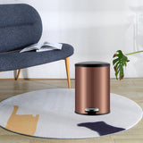 Trash Can with Foot Pedal Simple Dustbin Garbage Bin for Dorm Restroom Lobby Rose Gold