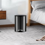 Trash Can with Foot Pedal Simple Dustbin Garbage Bin for Dorm Restroom Lobby Titanium Black
