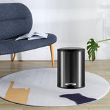 Trash Can with Foot Pedal Simple Dustbin Garbage Bin for Dorm Restroom Lobby Titanium Black