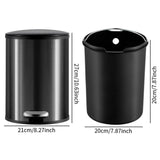 Trash Can with Foot Pedal Simple Dustbin Garbage Bin for Dorm Restroom Lobby Titanium Black