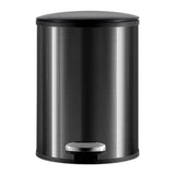 Trash Can with Foot Pedal Simple Dustbin Garbage Bin for Dorm Restroom Lobby Titanium Black