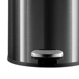 Trash Can with Foot Pedal Simple Dustbin Garbage Bin for Dorm Restroom Lobby Titanium Black