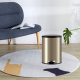 Trash Can with Foot Pedal Simple Dustbin Garbage Bin for Dorm Restroom Lobby Gold