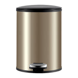 Trash Can with Foot Pedal Simple Dustbin Garbage Bin for Dorm Restroom Lobby Gold