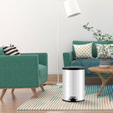 Trash Can with Foot Pedal Simple Dustbin Garbage Bin for Dorm Restroom Lobby White