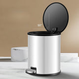 Trash Can with Foot Pedal Simple Dustbin Garbage Bin for Dorm Restroom Lobby White