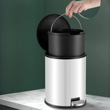 Trash Can with Foot Pedal Simple Dustbin Garbage Bin for Dorm Restroom Lobby White