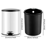 Trash Can with Foot Pedal Simple Dustbin Garbage Bin for Dorm Restroom Lobby White