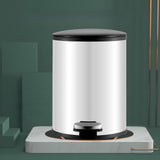 Trash Can with Foot Pedal Simple Dustbin Garbage Bin for Dorm Restroom Lobby White