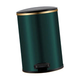 Trash Can with Foot Pedal Simple Dustbin Garbage Bin for Dorm Restroom Lobby Gold Green