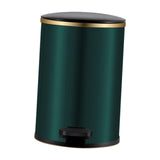 Trash Can with Foot Pedal Simple Dustbin Garbage Bin for Dorm Restroom Lobby Gold Green