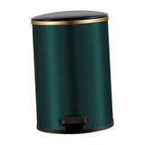 Trash Can with Foot Pedal Simple Dustbin Garbage Bin for Dorm Restroom Lobby Gold Green