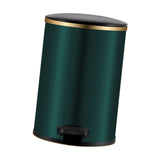 Trash Can with Foot Pedal Simple Dustbin Garbage Bin for Dorm Restroom Lobby Gold Green