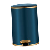 Trash Can with Foot Pedal Simple Dustbin Garbage Bin for Dorm Restroom Lobby Gold Blue