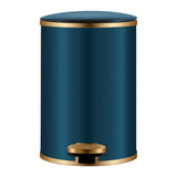 Trash Can with Foot Pedal Simple Dustbin Garbage Bin for Dorm Restroom Lobby Gold Blue