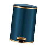 Trash Can with Foot Pedal Simple Dustbin Garbage Bin for Dorm Restroom Lobby Gold Blue