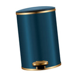 Trash Can with Foot Pedal Simple Dustbin Garbage Bin for Dorm Restroom Lobby Gold Blue
