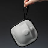 Travel Tea Set with Portable Bag Cute Ceramic Teapot for Office Home Camping