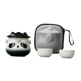 Travel Tea Set with Portable Bag Cute Ceramic Teapot for Office Home Camping
