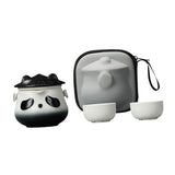 Travel Tea Set with Portable Bag Cute Ceramic Teapot for Office Home Camping