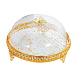 Covered Dessert Plate Decorative Snack Platter for Cheesecake Cheese Cookies Gold Flower Plate