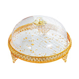 Covered Dessert Plate Decorative Snack Platter for Cheesecake Cheese Cookies Gold Flower Plate