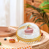 Covered Dessert Plate Decorative Snack Platter for Cheesecake Cheese Cookies Gold Flower Plate