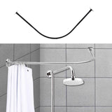 Curved Curtain Rod Clothing Hanger Curtain Pole for Home Laundry Room Closet 70to95cm 90to130cm