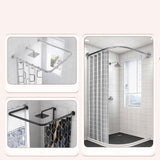 Curved Curtain Rod Clothing Hanger Curtain Pole for Home Laundry Room Closet 70to95cm 105to165cm