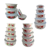 Maxbell 5 Pieces Enamel Covered Bowls Food Prepared Bowls for Prepping Rice Biscuits Style A
